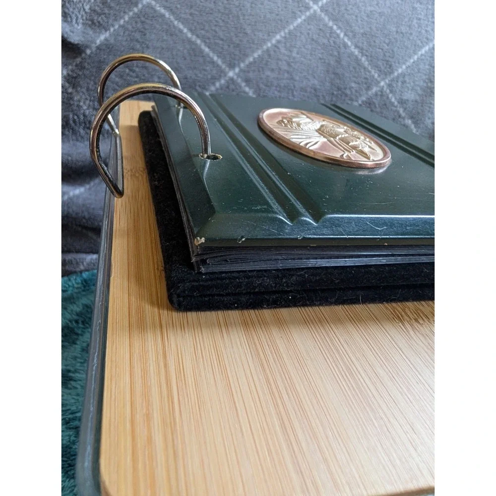 Vintage DesktopFlip Photo Album Green DuckEmblem UnusedPages MCM Cabin Decor